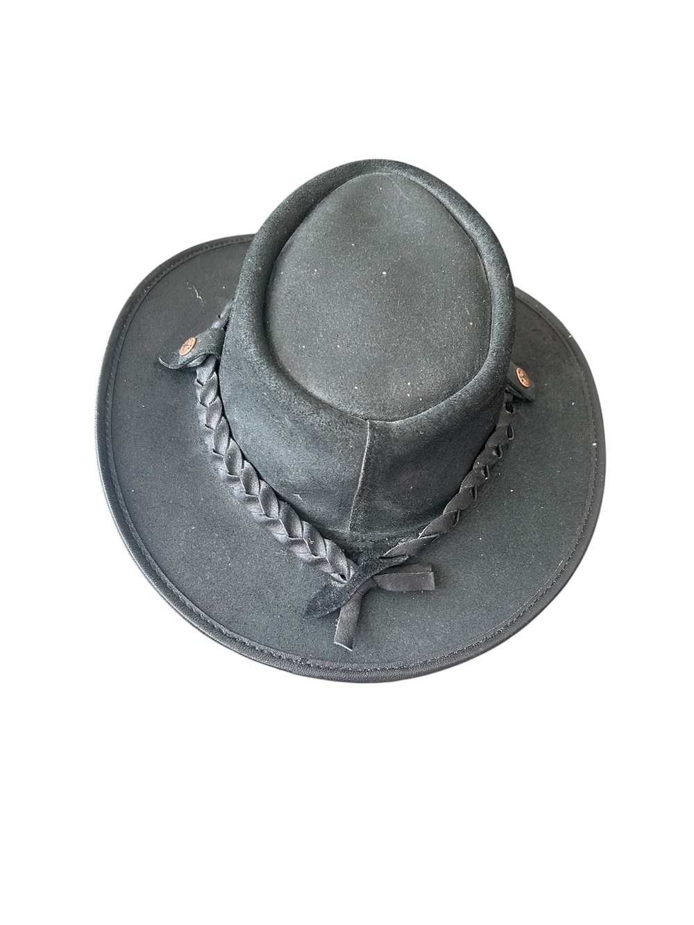 Black Leather Outback Hat Braided Band Handmade Australia - Picture 4 of 8
